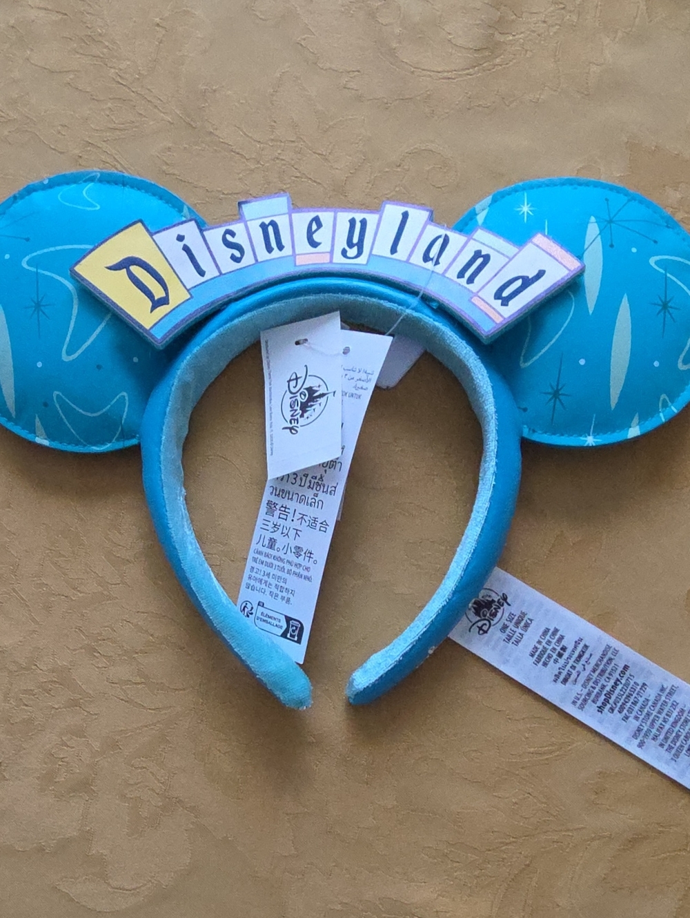 Disney Bright Turquoise Blue Marquee Disneyland Ear Headband